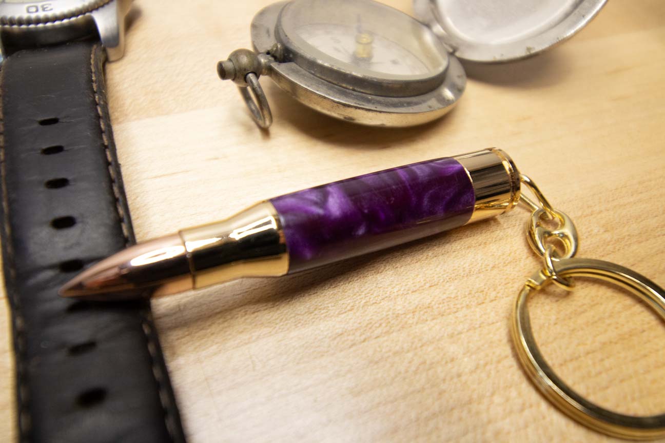 Bullet Keychain with Hidden Compartment Small