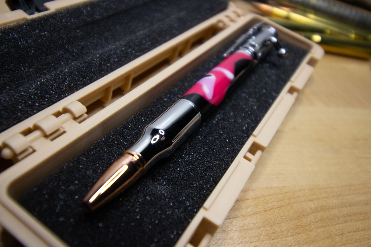 Hand-Turned Pink Camo Bolt Action Pen