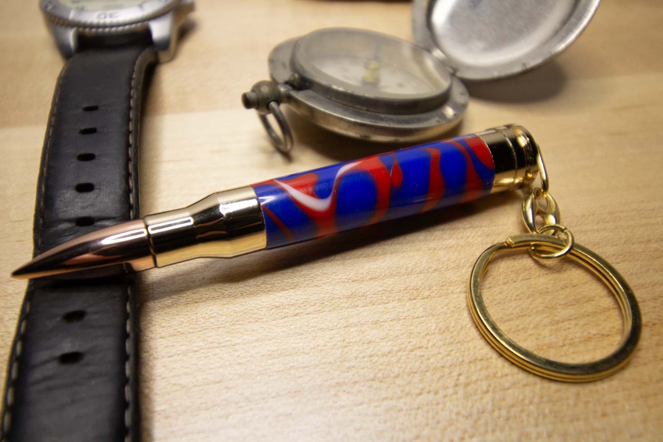 Bullet Keychain with hidden compartment Large